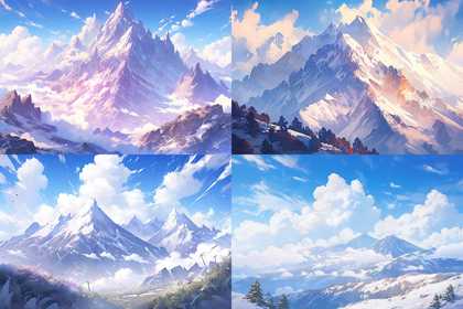 千里雪山，风景，大场景